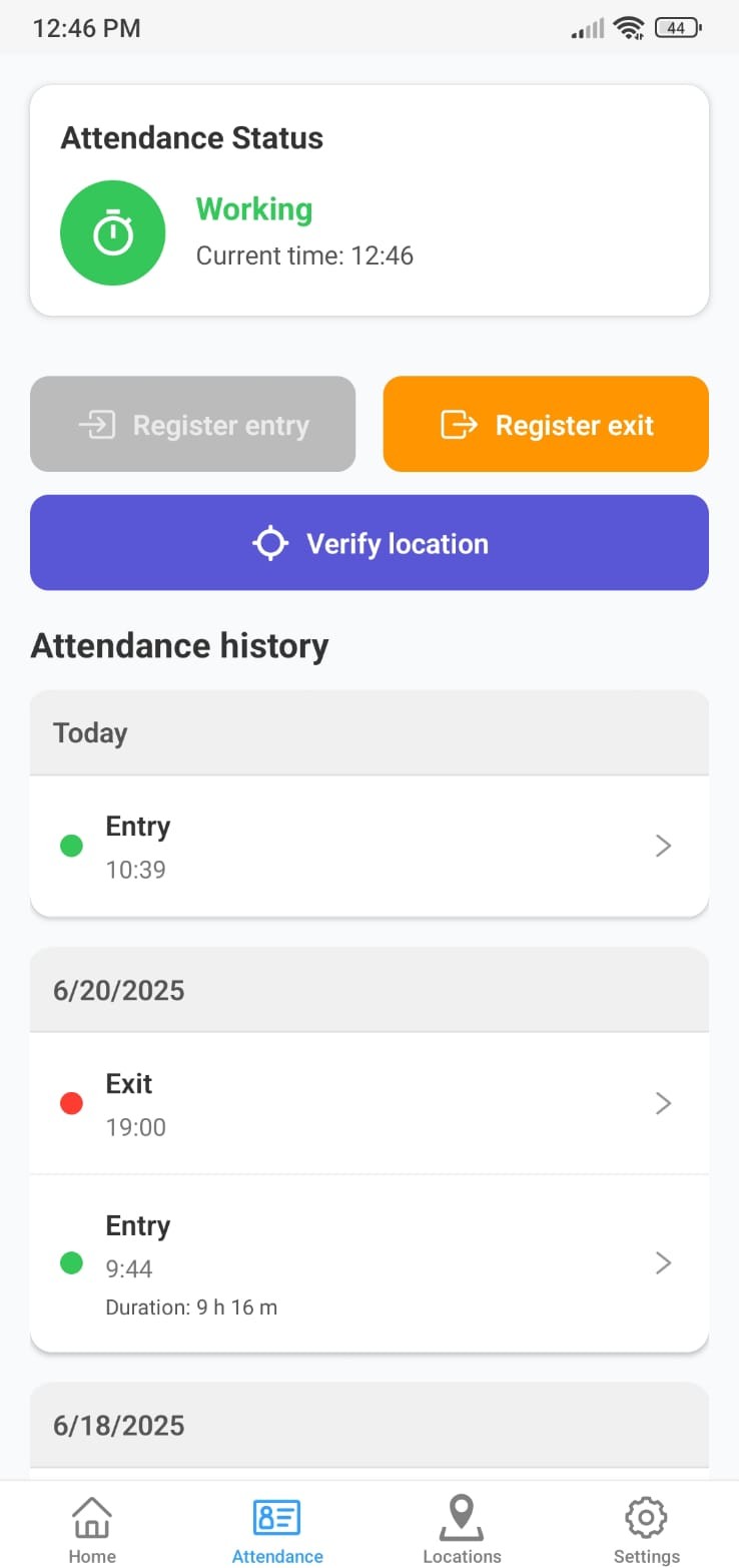 Clock In/Out Dashboard
